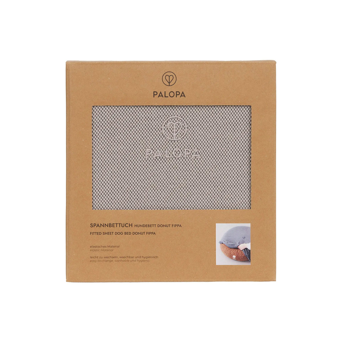 Hundebett Rund Bezug - Donut Fippa, Taupe Grau