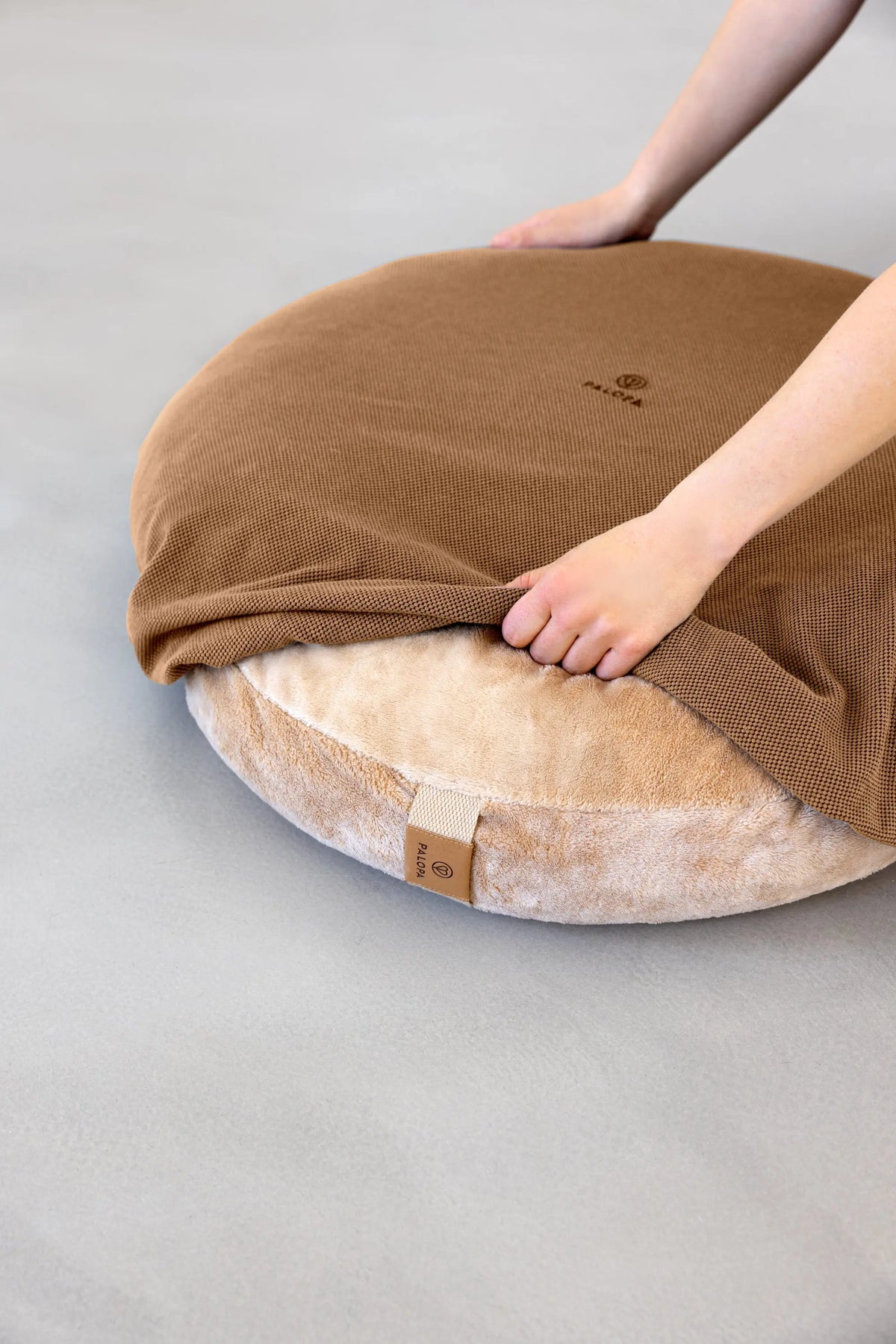 Hundebett Rund Bezug - Donut Fippa, Braun