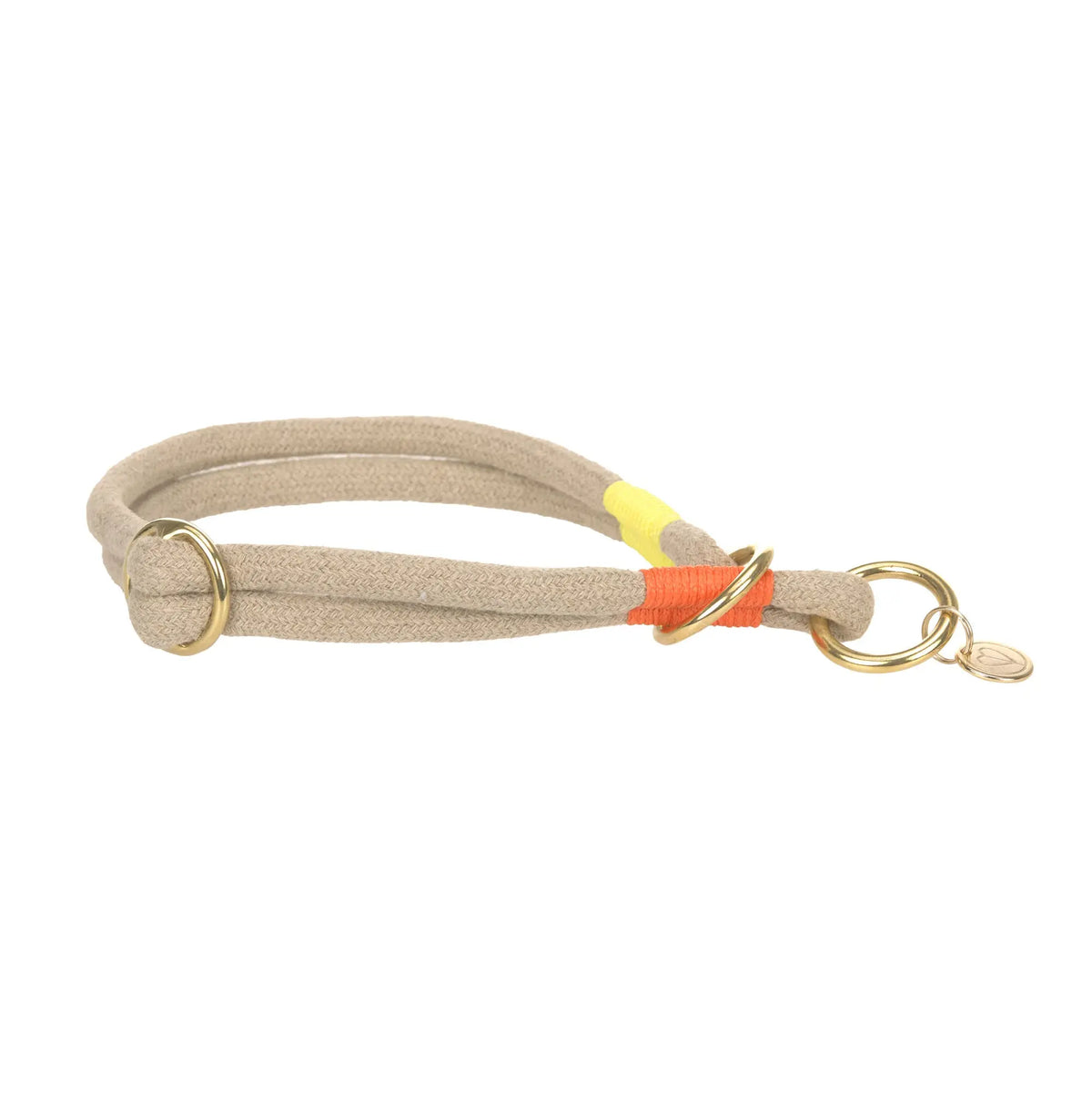 Hundehalsband Slim - Mila, Natur Neon Orange