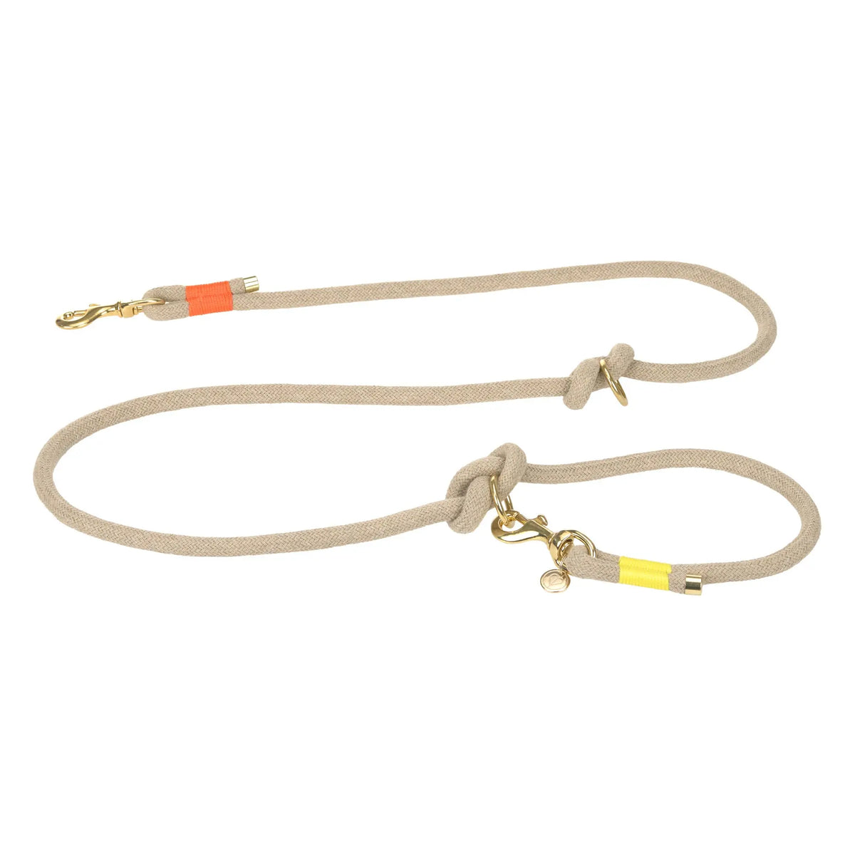 Hundeleine geflochten - Mila, Natur Neon Orange