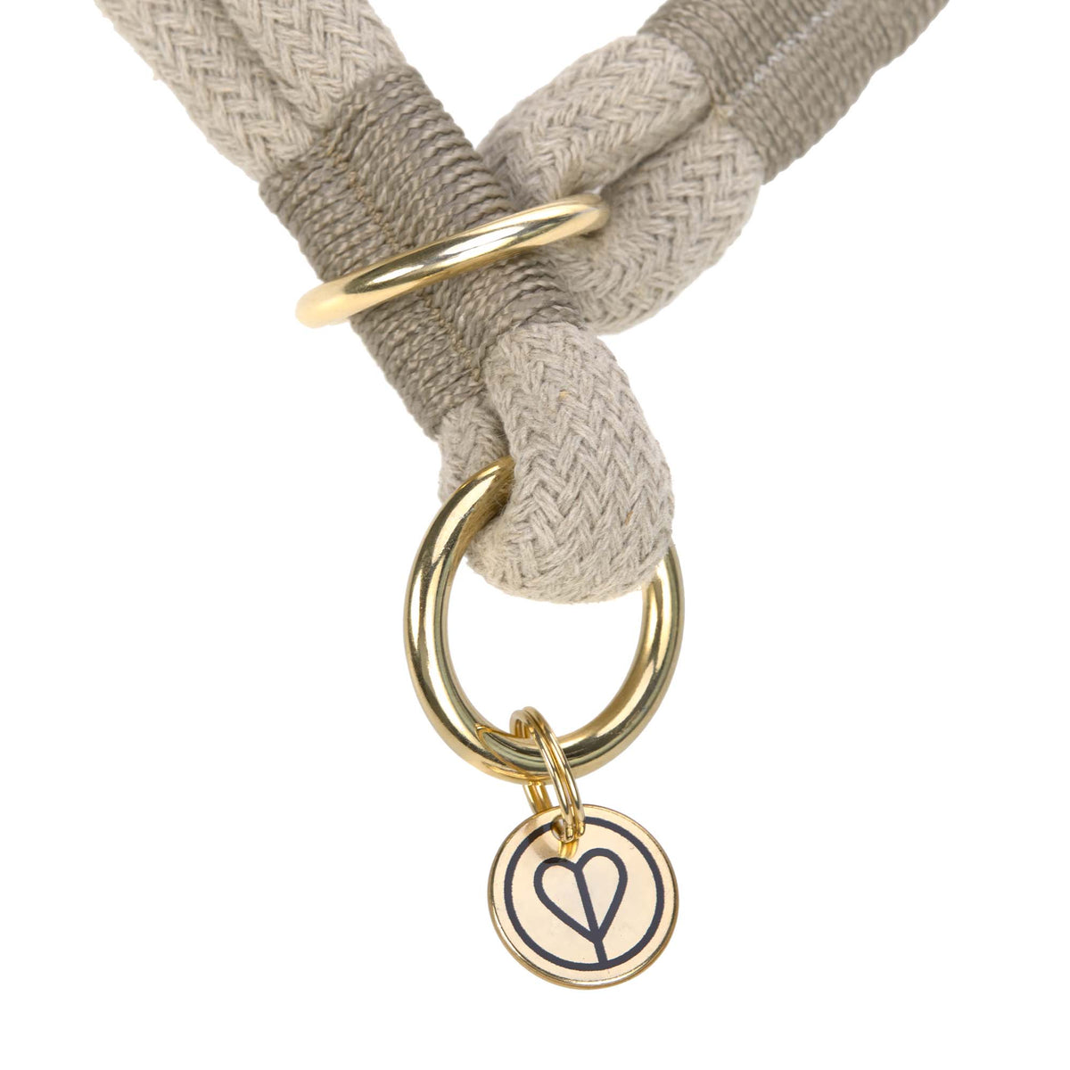 Braided dog collar - Mila, natural