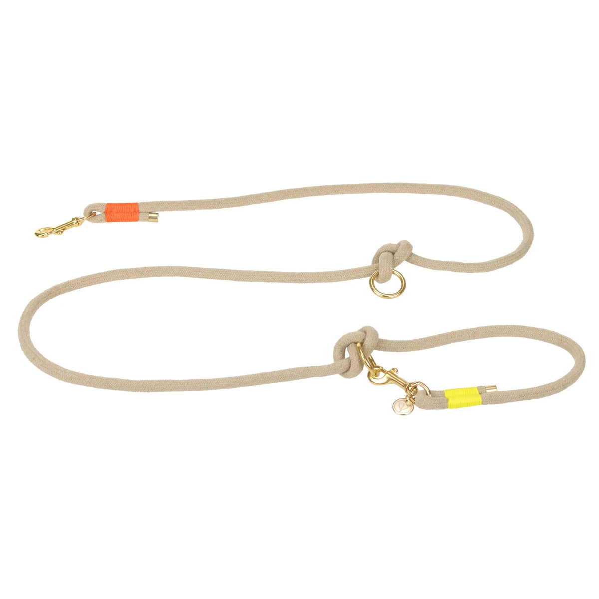 Hundeleine Slim - Mila, Natur Neon Orange
