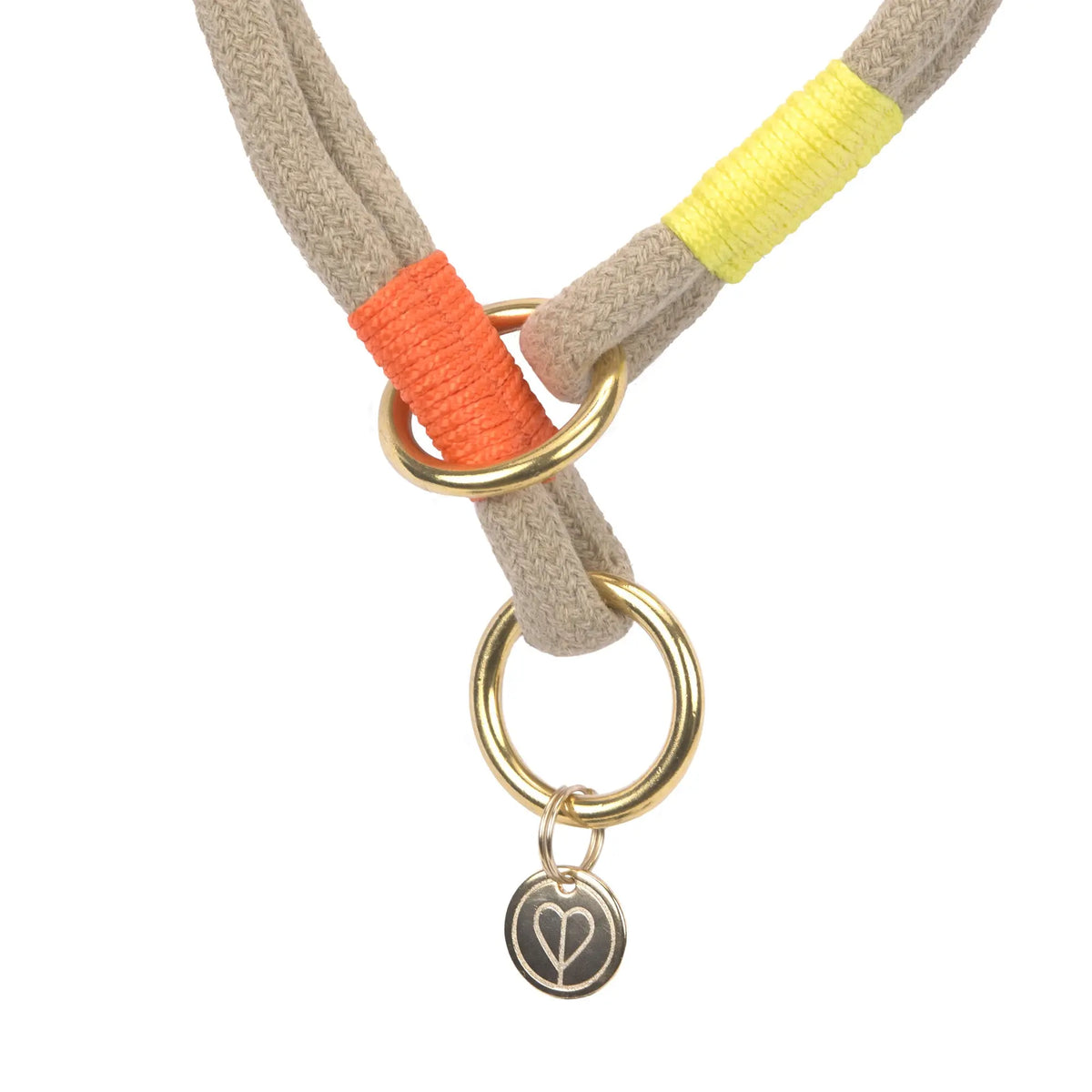 Hundehalsband Slim - Mila, Natur Neon Orange