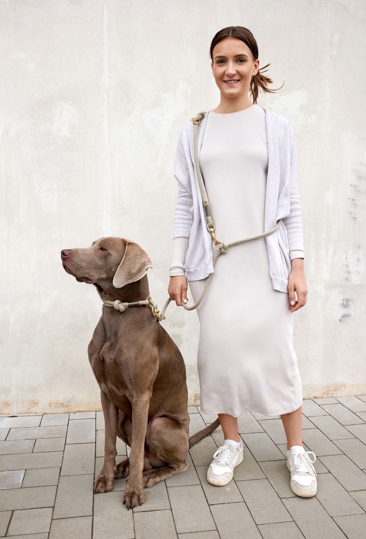 Laisse tressée pour chien - Mila, naturelle