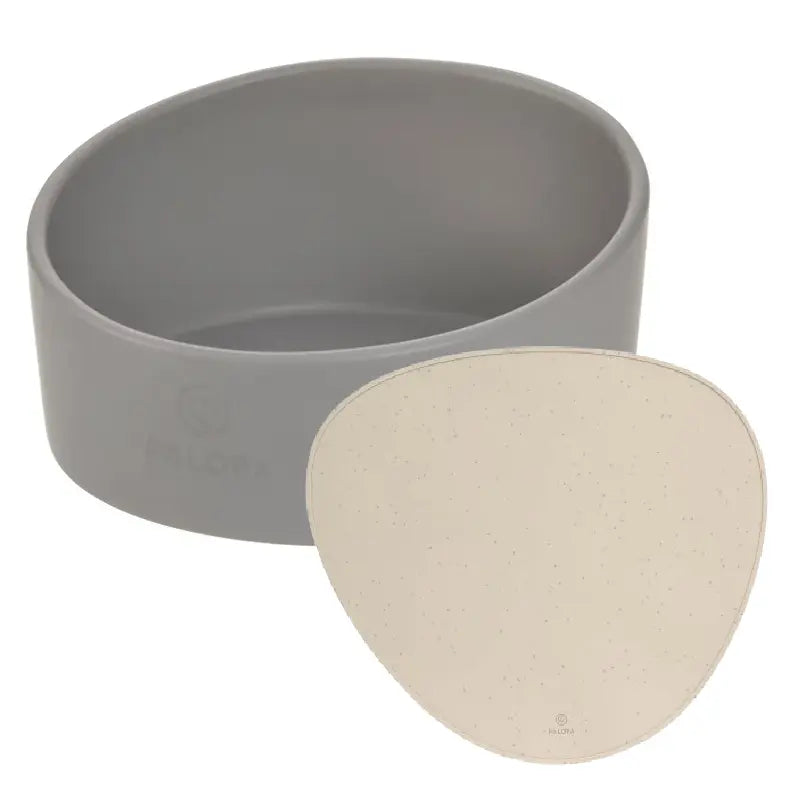 Hundenapf Cali Grau & Napfunterlage Loua Taupe